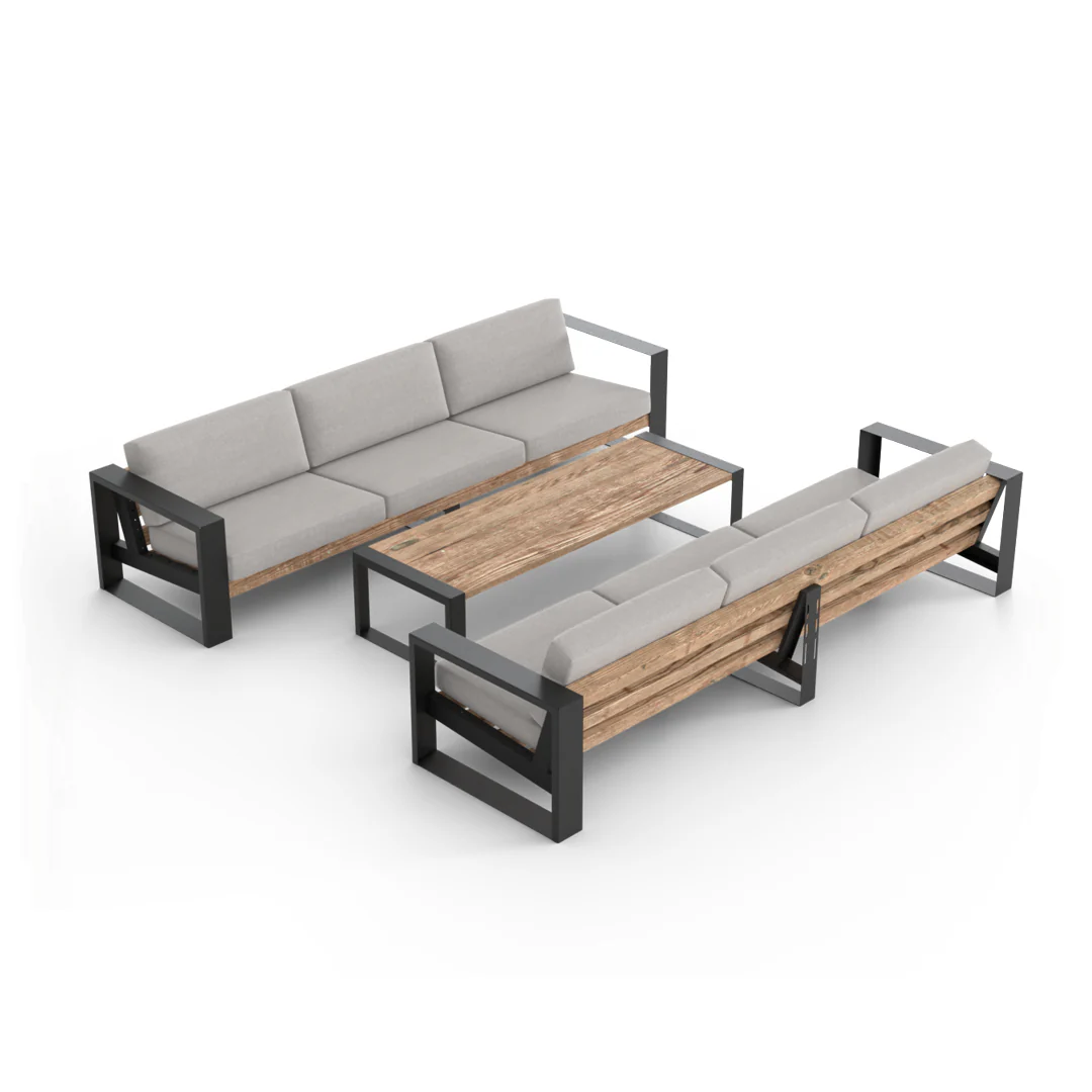 3 Parça Minderli Bahçe Mobilyası