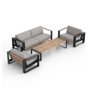 4 Parça Minderli Bahçe Mobilyası