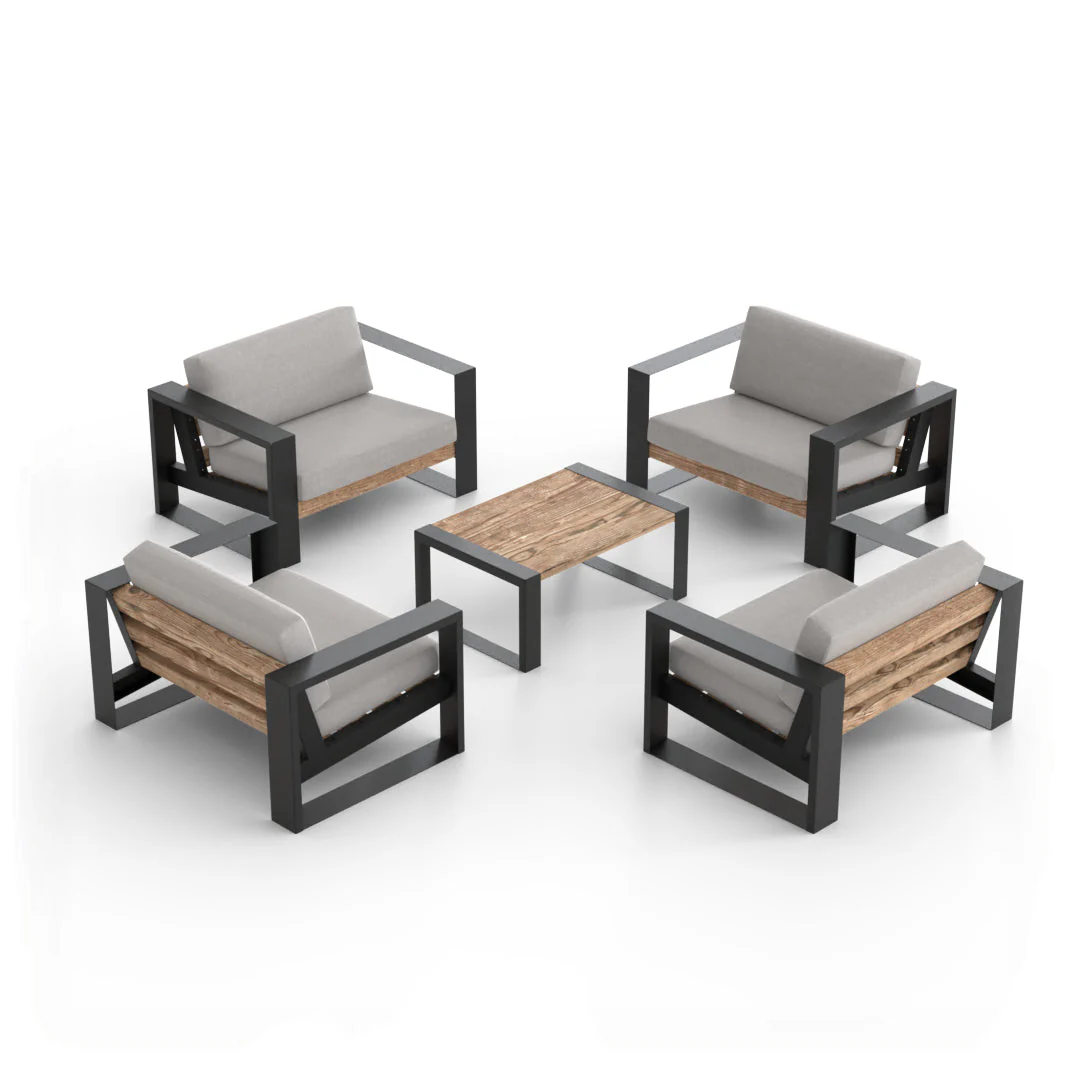 5 Parça Minderli Bahçe Mobilyası